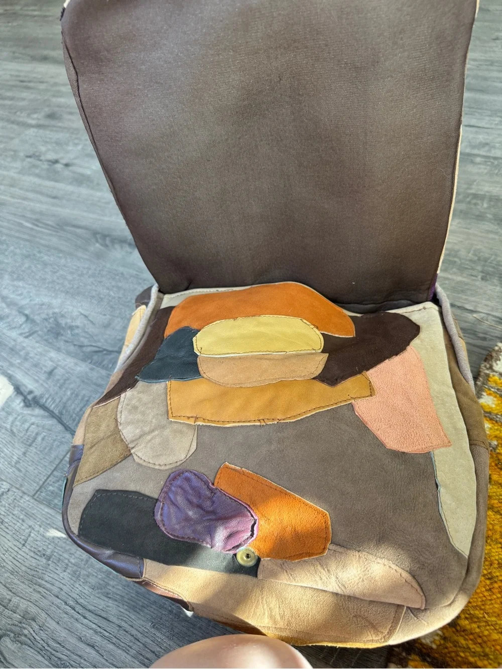True Vintage Multi-Color Patchwork Suede Leather Shoulder Bag